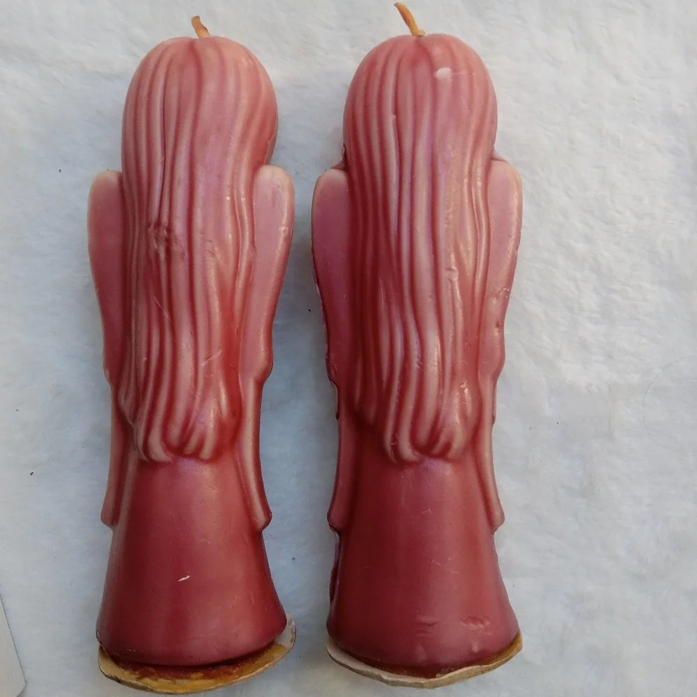 Two Vintage Heirloom Praying Angel Candles‎